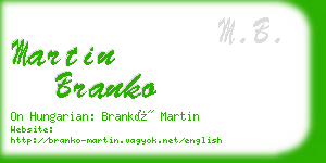 martin branko business card